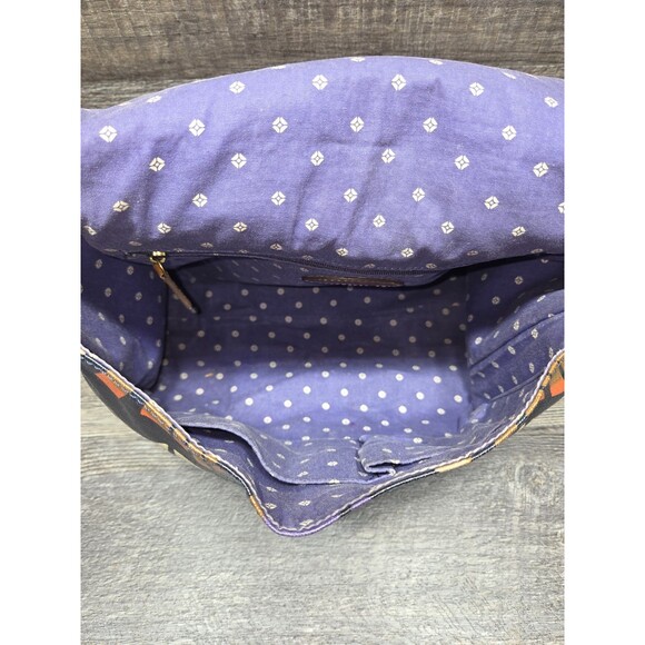 Fossil Crossbody Navy Blue Bag Colored Floral Print Coated Canvas Colorful - Picture 7 of 16